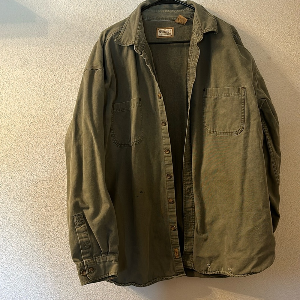 Schmidt Workwear Button Down Light Jacket Size Xlt - image 1